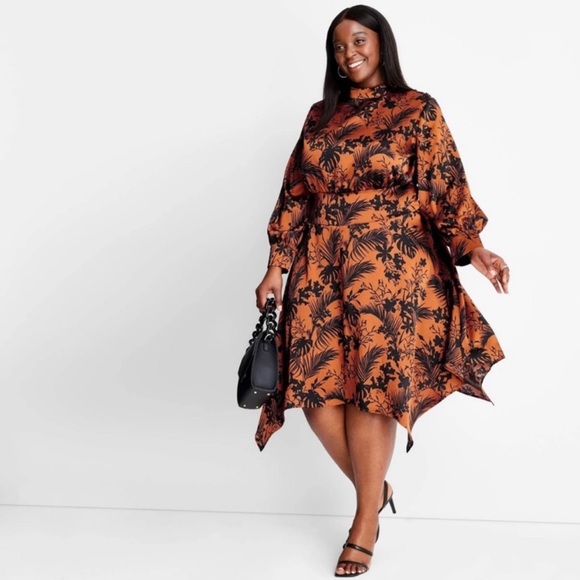 Future Collective with Kahlana Barfield Brown NWT Women’s Mock Neck Dress - Picture 1 of 5